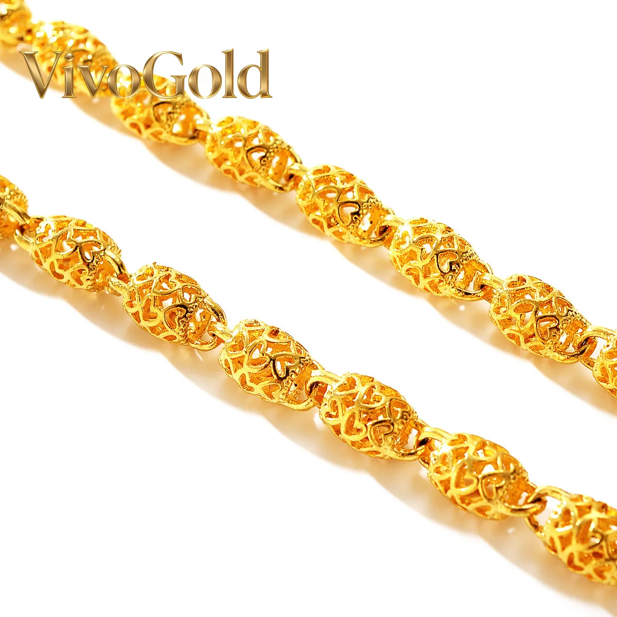 

VivoGold Premium 9999 Dragon Year Gold Necklace Men's Fashion Binary Hollow Clavicle Chain 24K Real Gold Jewelry Boyfriend Jewel