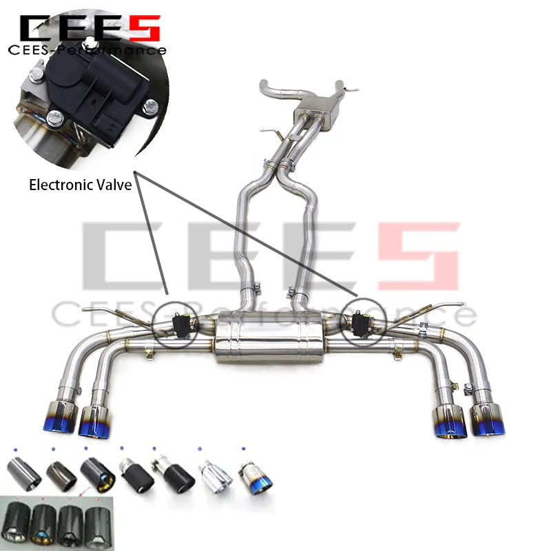 

cees for PORSCHE Cayenne TURBO S 957 4.8T 2007-2010 Tuning Catback Exhaust Escape Stainless Steel Exhaust Pipes Exhaust System