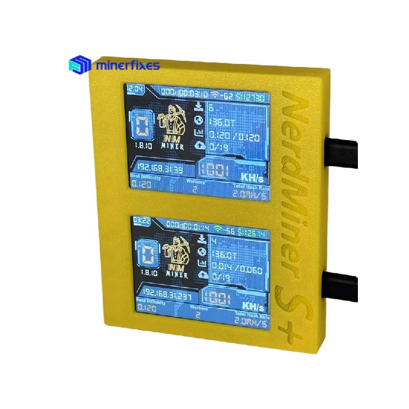 Nerdminer S + Bitcoin Solo Miner شاشات مزدوجة 1060KH/S ETH السعر/التعدين/الزمن عرض WiFi Crypto Lottery Miner #4