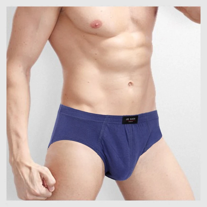 3PCS Men's Underwear Large Size Medium Waist Cotton Breathable Triangle Pants