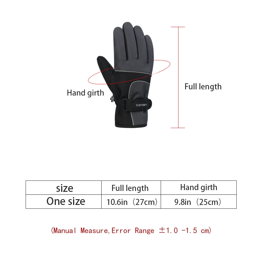 Men's AND WOMEN'S Professional Winter Warm Skiing Gloves, Warm Snow Gloves, Waterproof Motorcycle Gloves, Smile 506 Touch Screen