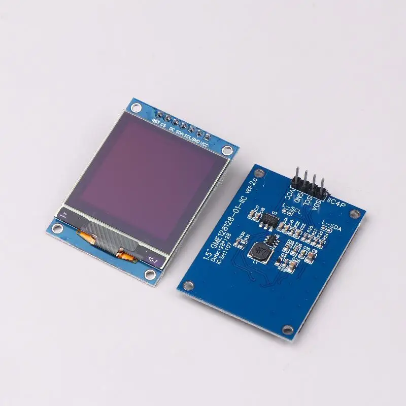 1,5-дюймовый 1,5-дюймовый 128x128 OLED-экранный модуль дисплея 4PIN 7PIN SH1107 драйвер IIC 4 контакта белый для Raspberry Pi для STM32