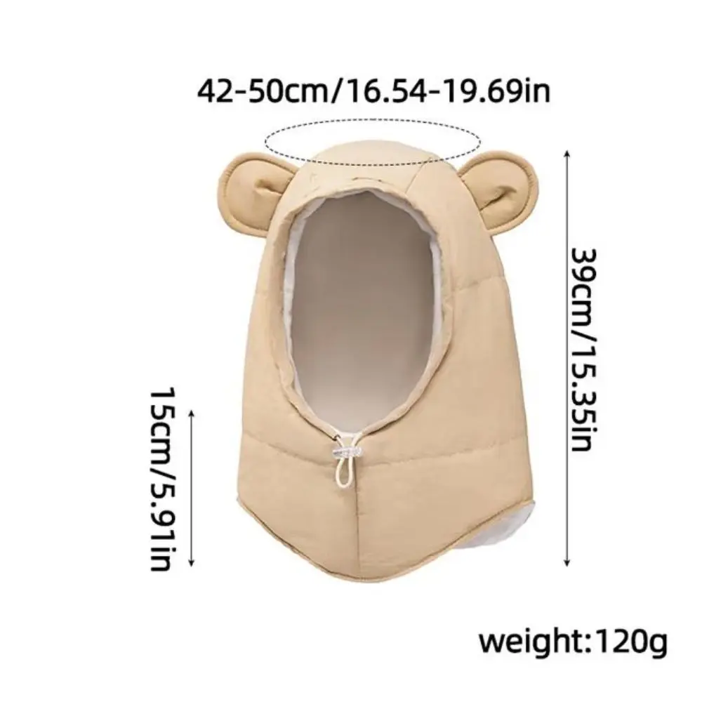 Moda urso orelha crianças chapéus de inverno engrossado manter quente proteção de orelha boné à prova de vento crianças cachecol com capuz conjunto ao ar livre