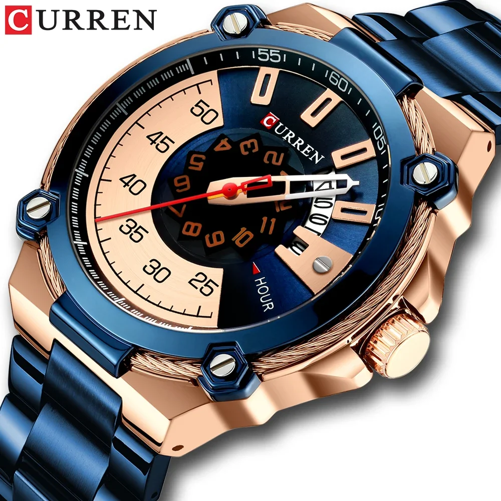 

CURREN 8345 Watches Men Watch Quartz Clock Male Fashion Stainless Steel Wristwatch with Auto Date Causal Business New Watch