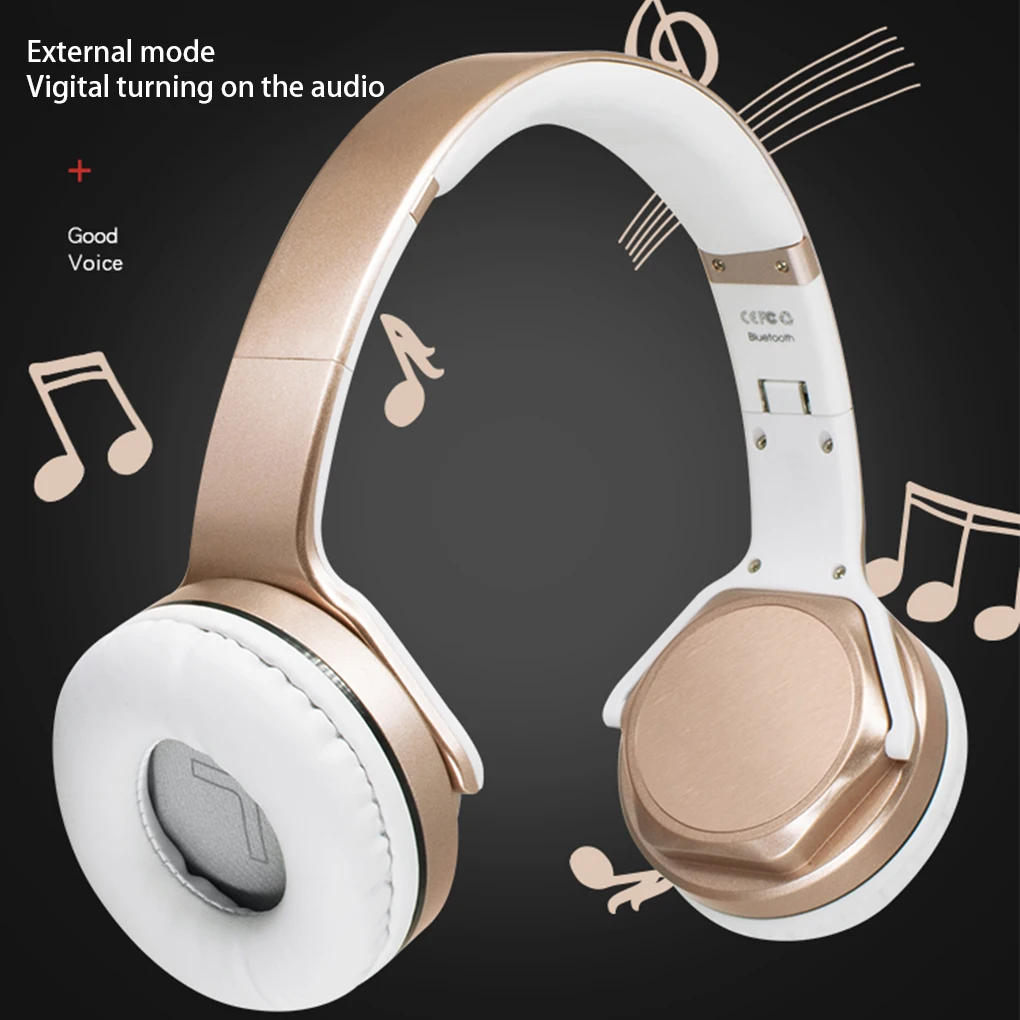 

Wireless Headphone Telescopic Stereo Computer with Mic Gaming Earpiece Noise Cancelling Headset PC Desktop Rose