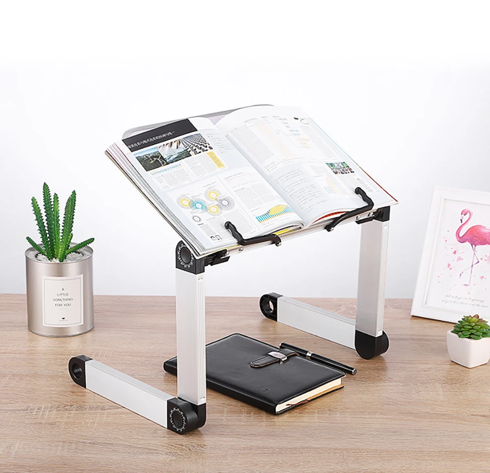 Foldable Reading Book Holder Bookcase Stand for Cookbook PC 360 Degree Adjustable Support Desk Organizer