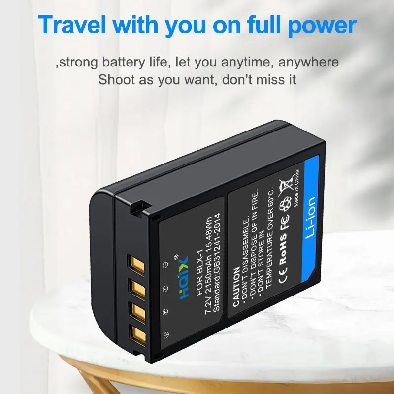 HQIX for Olympus OM-1 Mirrorless OM1 Camera BLX-1 Charger Battery