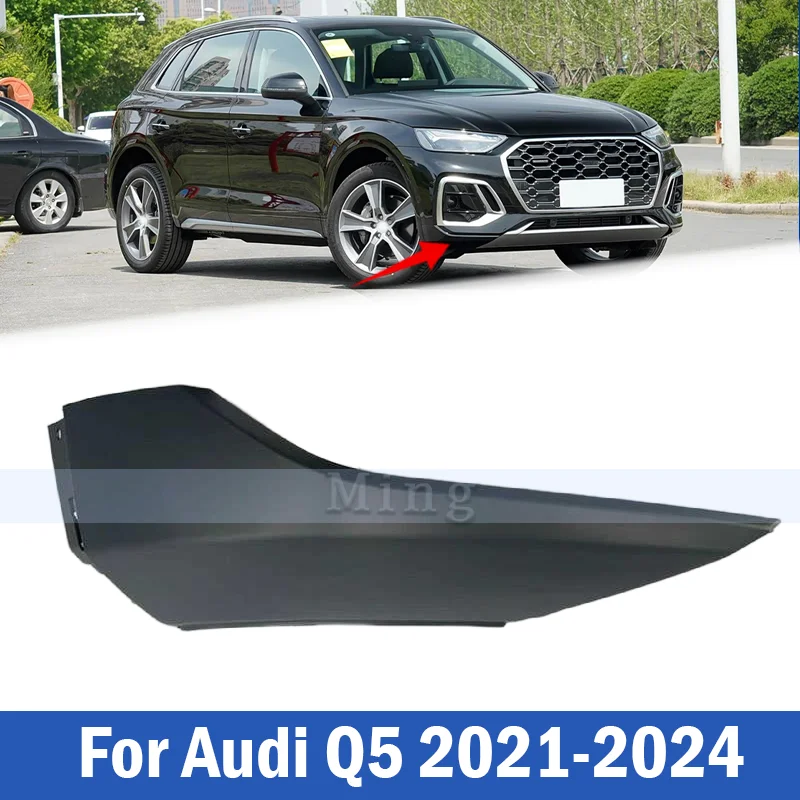 Front Bumper Lower Spoiler Trim Air Deflector Valance No Paint For Audi Q5 2021 2022 2023 2024 80D807061F 80D807062F