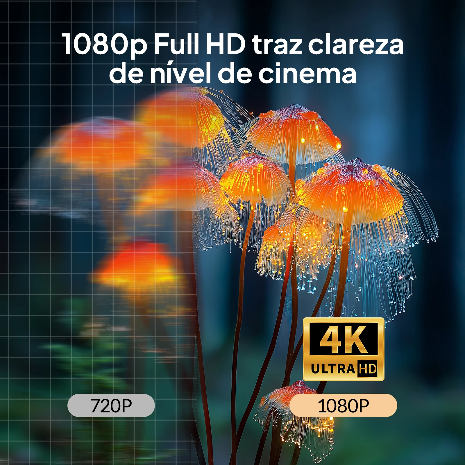 Vevshao V50 3D มินิโปรเจคเตอร์แบบพกพา 4K HD LED WiFi 1080P ภาพยนตร์ DLP โฮมเธียเตอร์โปรเจคเตอร์ 15000mAh แบตเตอรี่