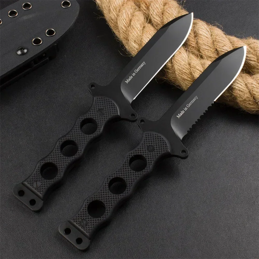 Germany Solingen special police with knife outdoor knife camping tactics hunting jungle adventure EDC portable straight knife