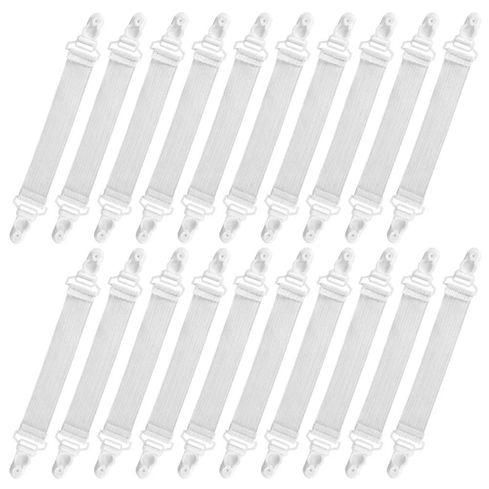 

20 Pcs Bed Sheet Clips Straps Holders Firm Tight Fitted Corners Mattress Protectors Sheet Fasteners Clothes Pegs Laundry Holders