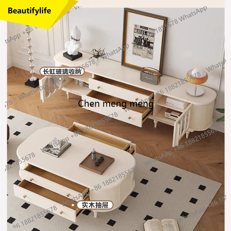 

X188 Aesthetic Luxury Coffee Tables With Drawers High Quality Modern Classic Coffee Tables Designer Round Table Basse Furniture