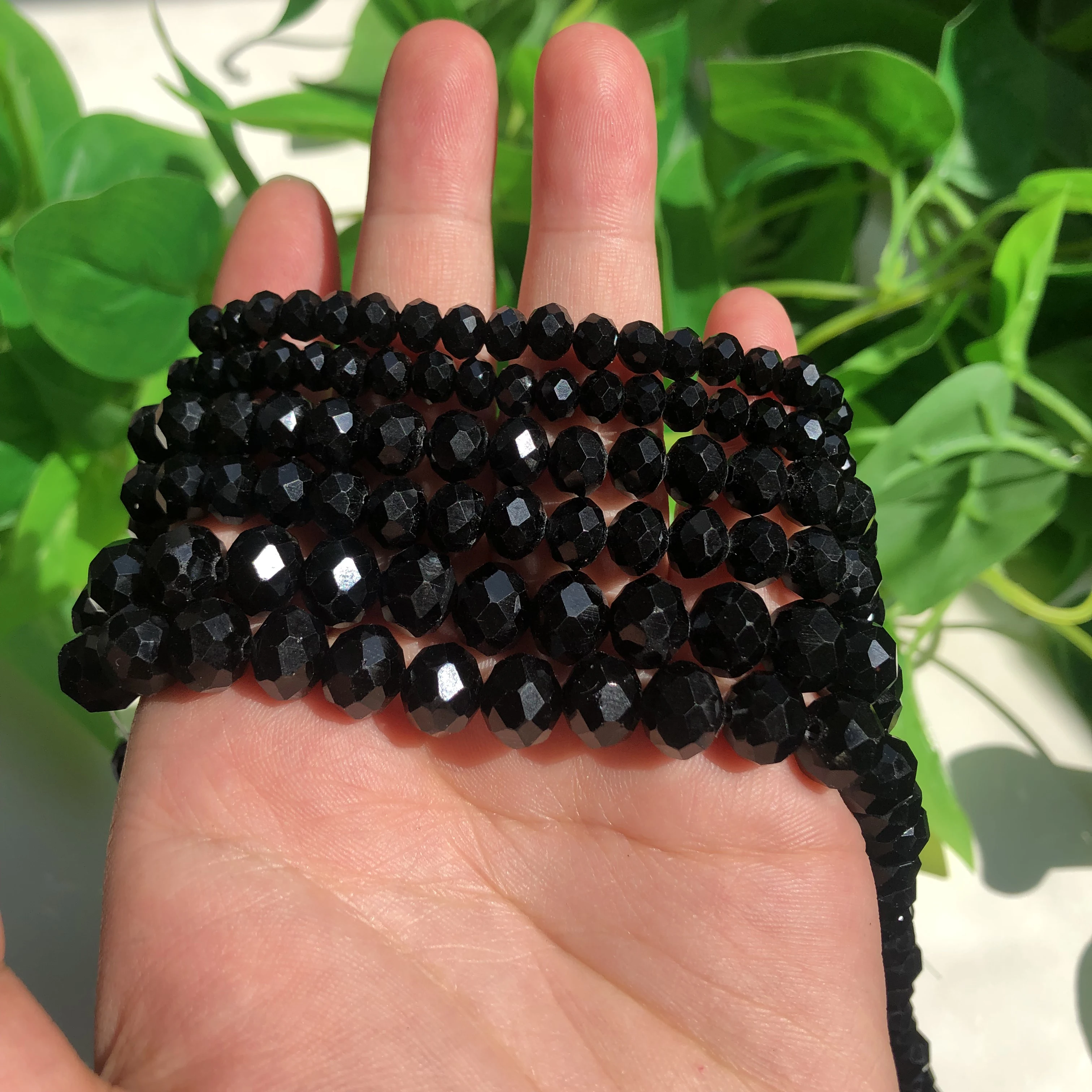 4/6/8/10/12mm Black Austrian Crystal Glass Beads Faceted Rondelle Spacer Bead Perles For Jewelry Making Diy Bracelet Accessories