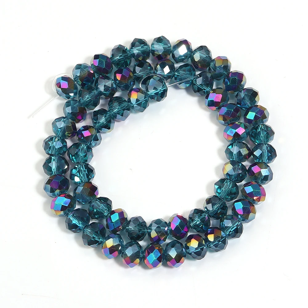 3 4 6 8 10mm Facet Kristal Kralen Pauw Blauw Glas Abacus Losse Kralen Voor DIY Sieraden Maken Armbanden ketting Accessoires