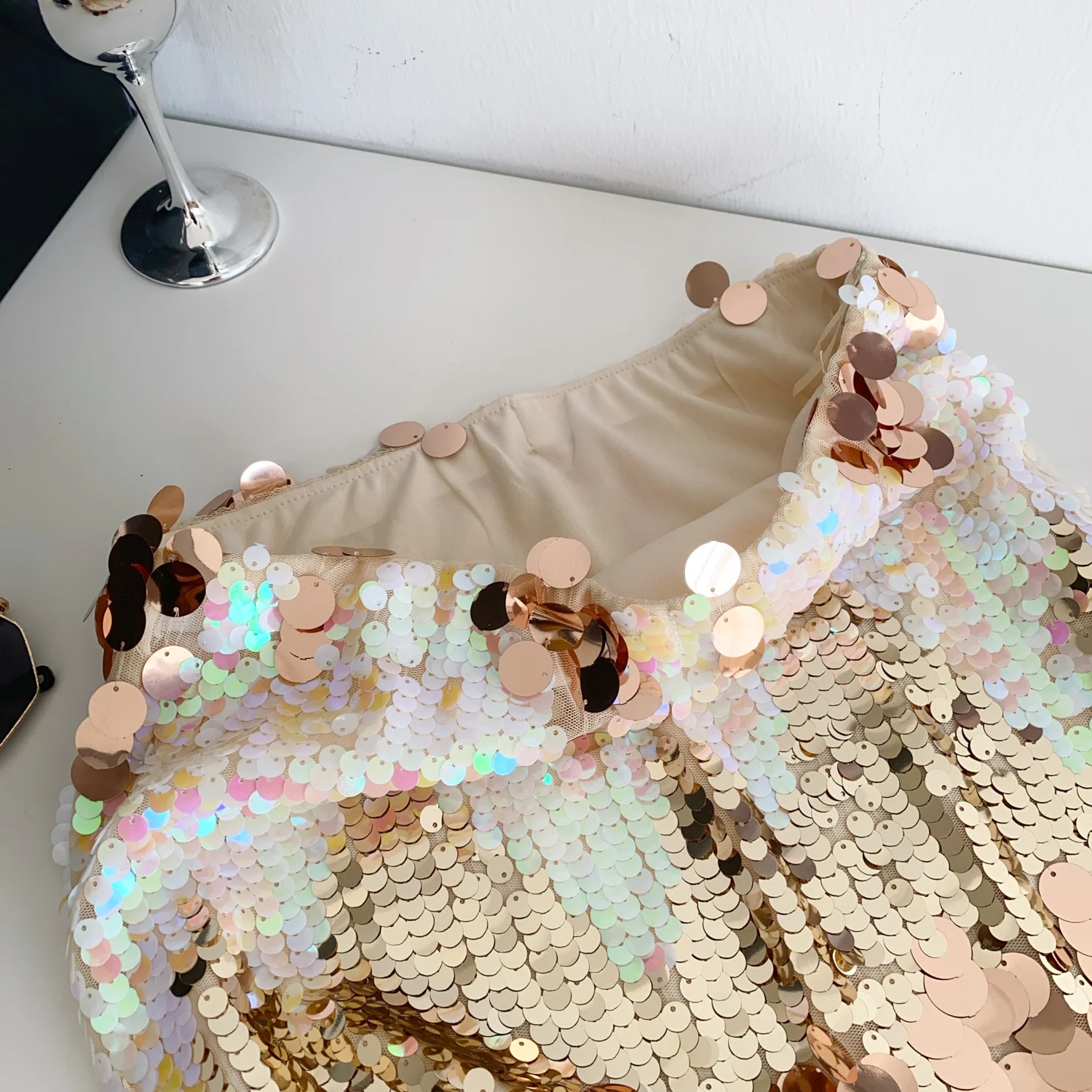 Sequin Skirt Woman High Waist Mini Skirt Woman Fashion Shiny Glitter Elegant Short Skirts For Women Y2k Skirts