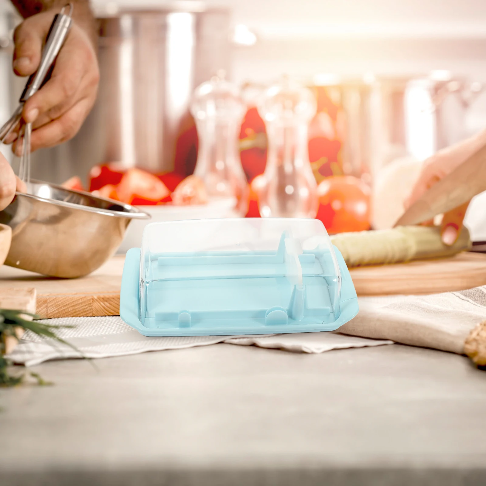 

Butter Cutter Storage Box Food Grade Material Sealed Transparent Lid With Scoop Freshness Keeper Household Tableware Kitchen