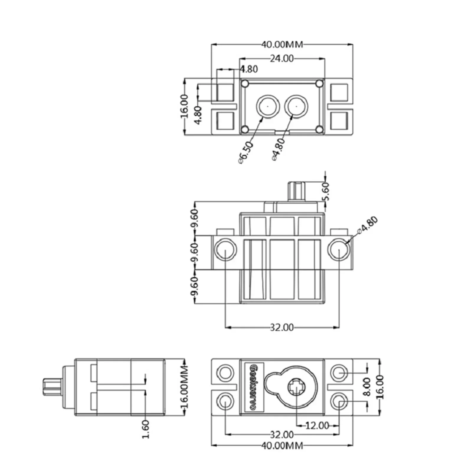 Geekservo 4PCS 270 ° /360 °   Servomotor programable con engranajes POM para Legoeds/Micro:bit Smart Car Robot