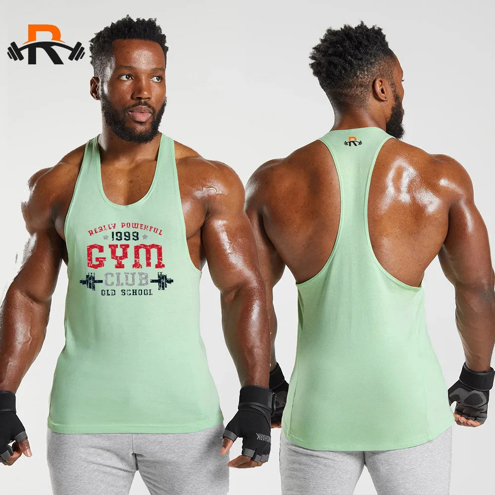 Mens Fitness Tank Top Quick Dry Fabric Sleeveless Top Gym Sports Tank Top Mens Bodybuilding Clothing Mens Singlet Sweatshirt