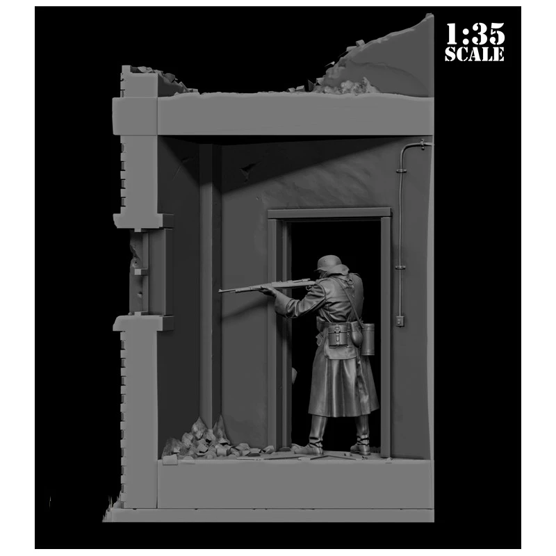 Analyste de figurines en résine non assemblées et non peintes, 3 personnes, scène incluse, GK, 1/35