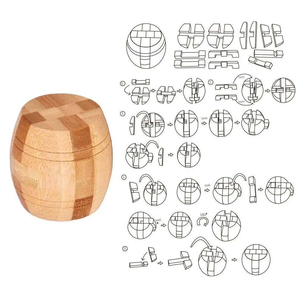 Small Wooden IQ For Adults Kids Children Game Brain Teaser Classic Toys Puzzle Toy Kong Ming Lock