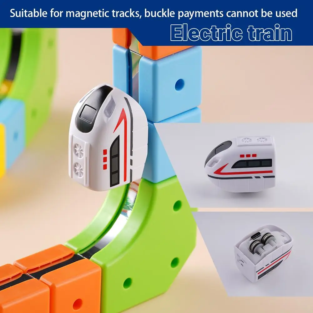 Versatile Magnetic Assembled Rail Car Front Toy Electric Track Car Toys 3D Building Tracks Cube Rails Toy Best Educational Gift