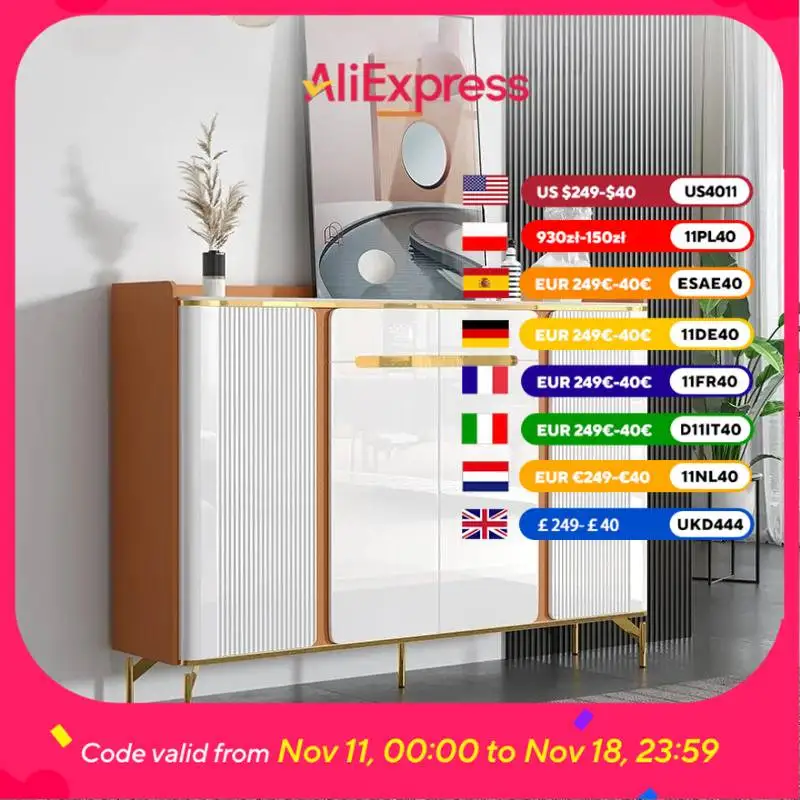 

Beutiful Waterproof Shoe Cabinet White Design Luxury Space Saving Shoe Rack Organizer Storage Armoire Chaussures Home Furniture