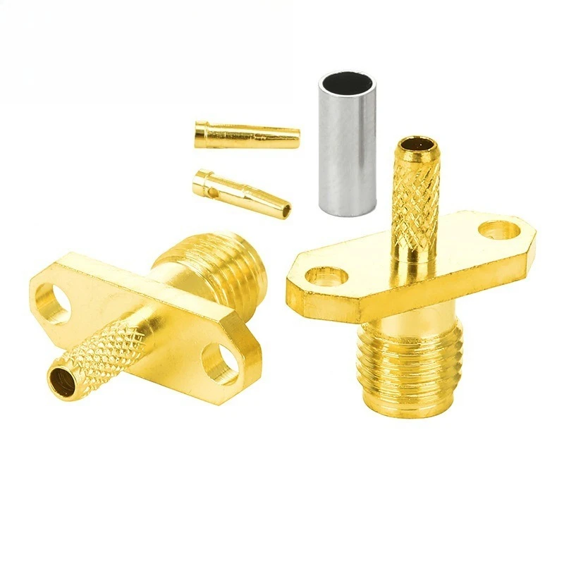 

RF coaxial connector SMA-KF RF head SMA female head diamond flange 2-hole connection RG316 RG174 wire