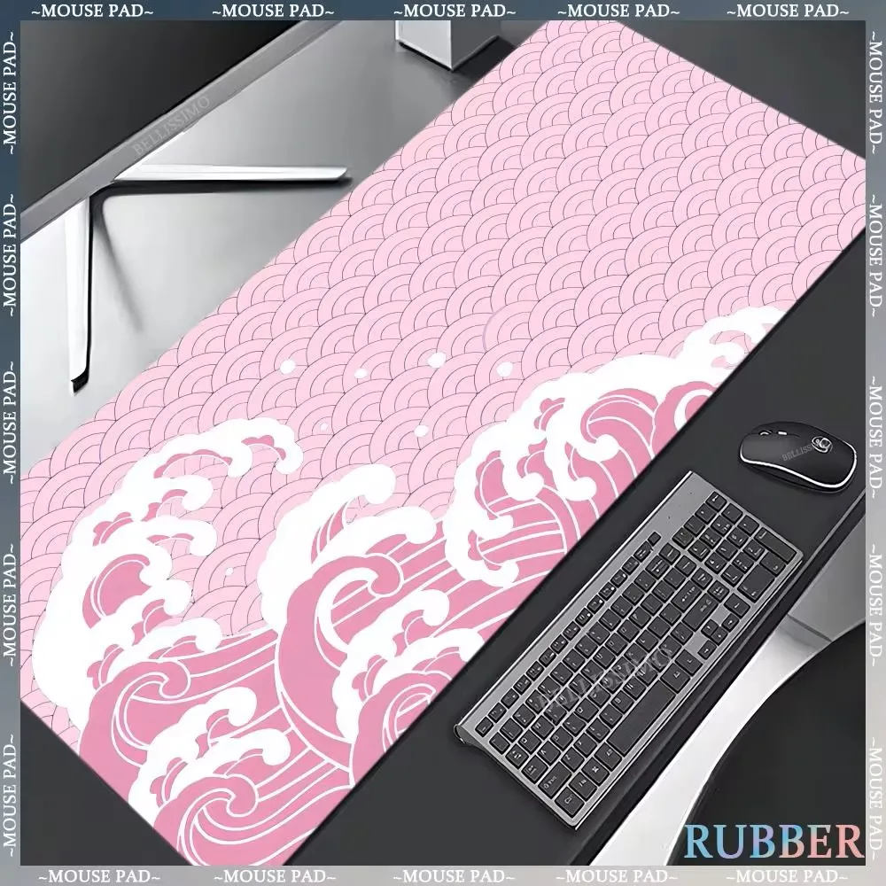 Art rubber XXL mouse pad Japanese pink surfing large gaming mouse pads game keyboard mouse mats office computer laptop desk mats