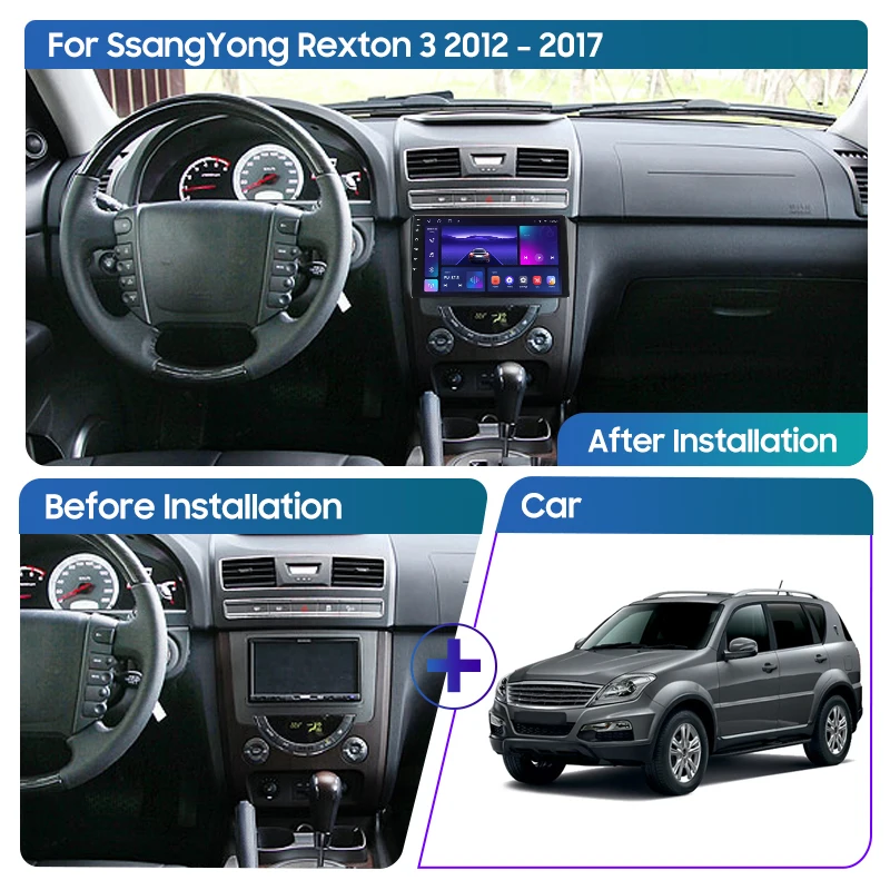 QSZN For SsangYong Rexton Y290 III 3 2012 - 2017 2K QLED Android 13 Car Radio Multimedia Video Player GPS AI Voice CarPlay 4G