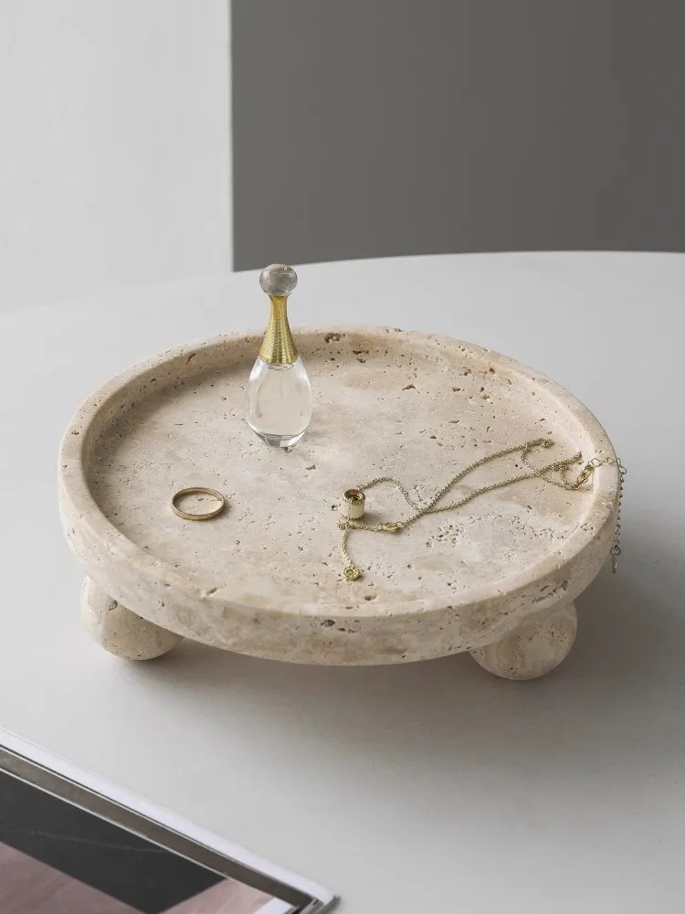 

Nordic Natural Cave Stone Decorative Storage Fruit tray Living Room Desktop Jewelry Display Tray Snacks Countertop Ornament