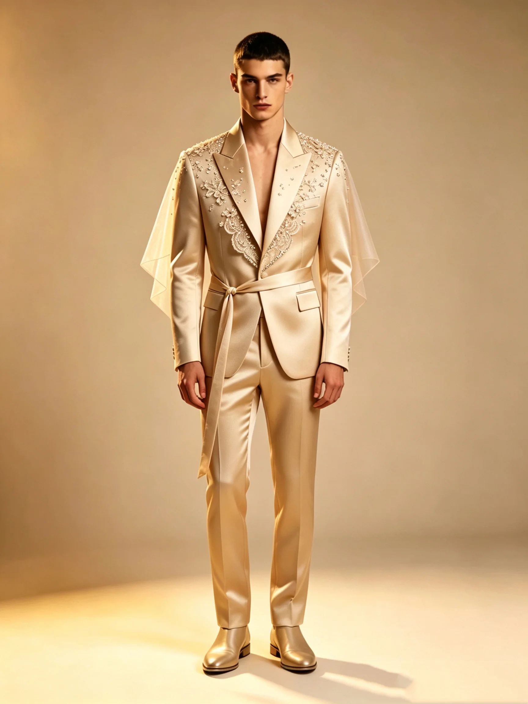 Shiny Crystals Men Suit Set 2 Piece Blazer+Pants Wrap Shawl Autumn Wedding Tuxedos Coat Customized Formal Office Fashion Jacket