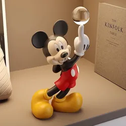 Cartoon Mickey Mouse Statue Creative Holding Crystal Ball Mickey Sculpture Porch Desktop Display Ornaments Home Decor