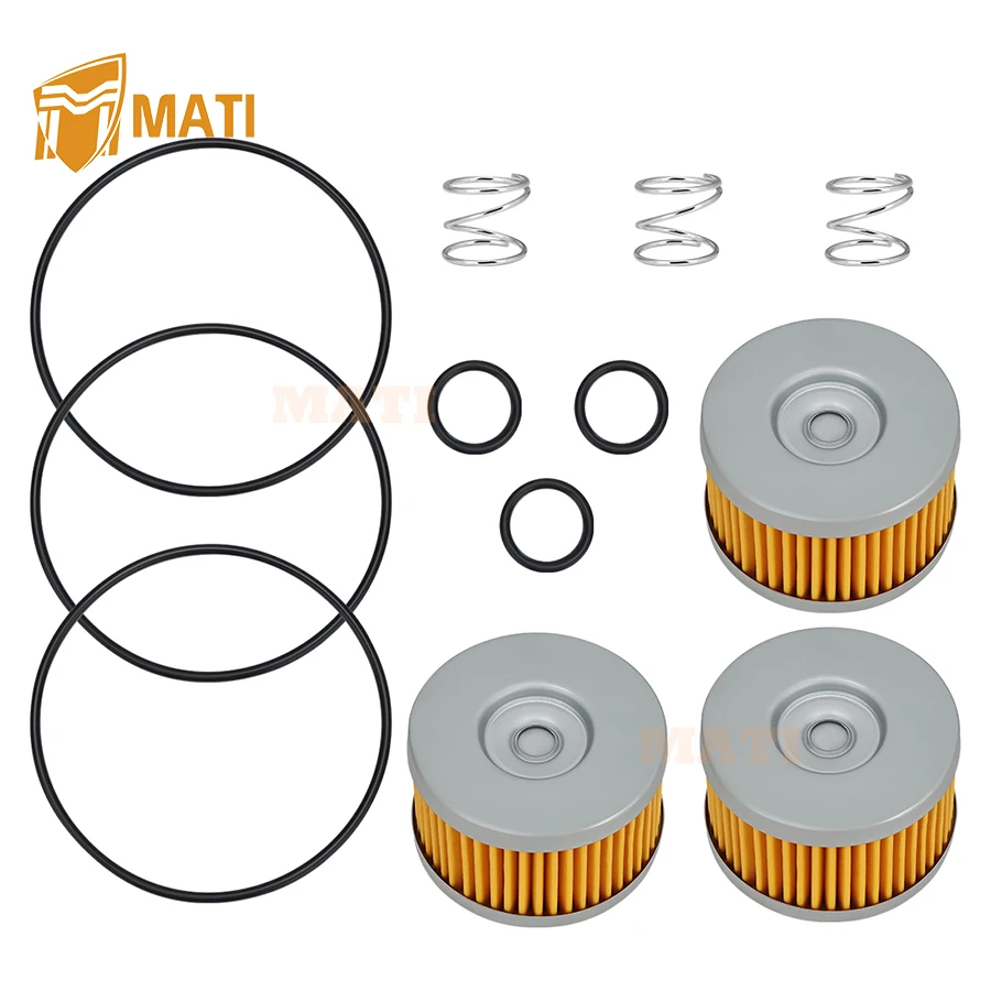 3Pcs Oil Filter & O-ring Spring Kit 16510-37450 For Suzuki Savage 650 LS650 DR650S SP500 SP600 DR650SM DR650SE 1981-2023