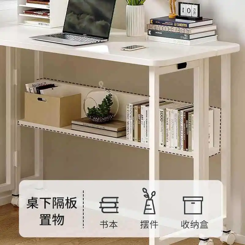 Mesa plegable extraíble con escritorio con ruedas, mesa para ordenador, mesas de aprendizaje sencillas y ligeras para el hogar, banco de trabajo