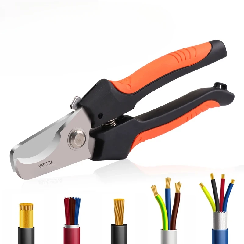 BIESUO 205A Cable Cutter Stripper Pliers Industrial Level Cutter Ability 24mm2/38mm2 Diameter 10mm/16mm 5CR13 Steel Tools