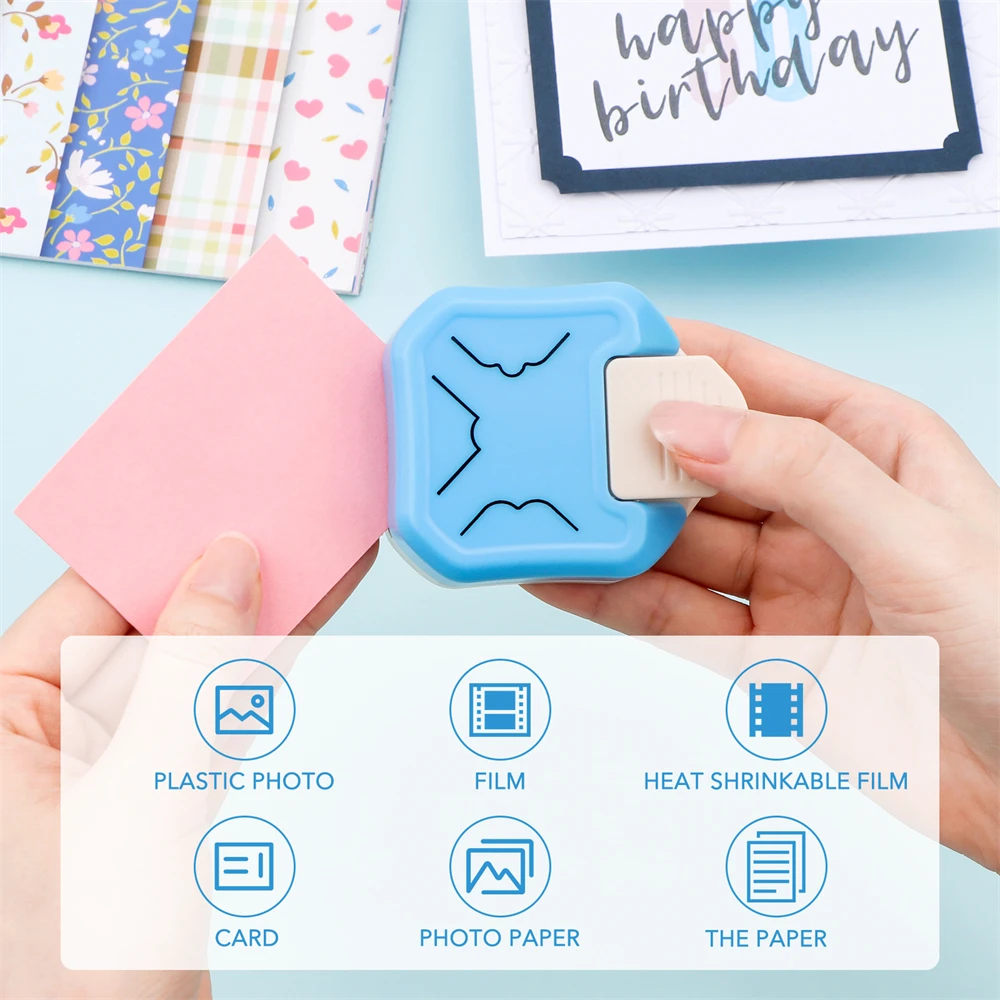 3-in-1-Eckenstanzer für Fotoetiketten, Eckenrunderschneider für DIY-Scrapbooking, abgerundete/dekorative/Eckenkantenschneider, Kartenherstellung