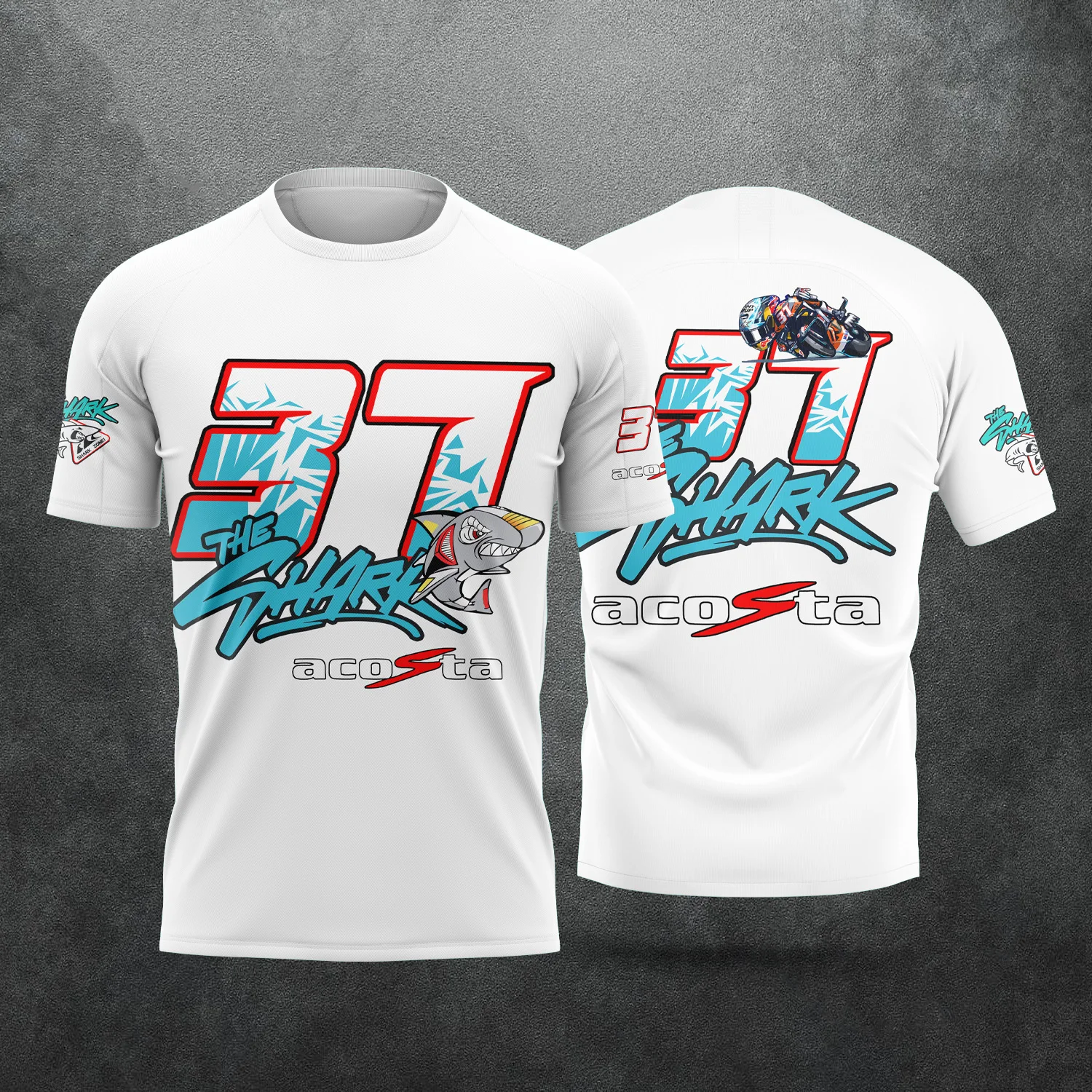 2026 New Pedro Acosta 37 Fan T-Shirt The Shark Motorcycle Rider Graphic Tee Unisex Summer Casual 3D Print Shirts - view 2
