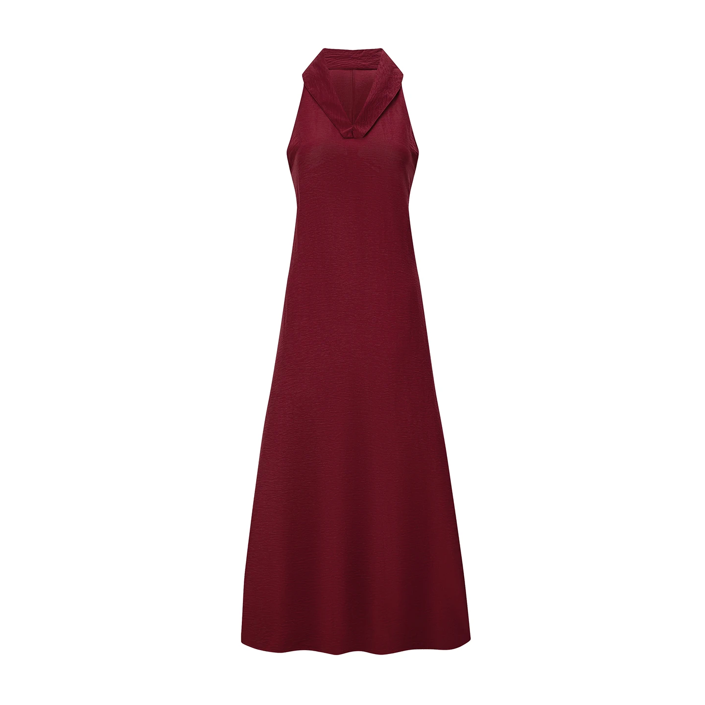 Europäisches und amerikanisches neues lässiges Resort-Kleid für Damen, ärmellos, atmungsaktiv, einfarbig, V-Ausschnitt, Frühjahr/Sommer 2026 – Detail 12