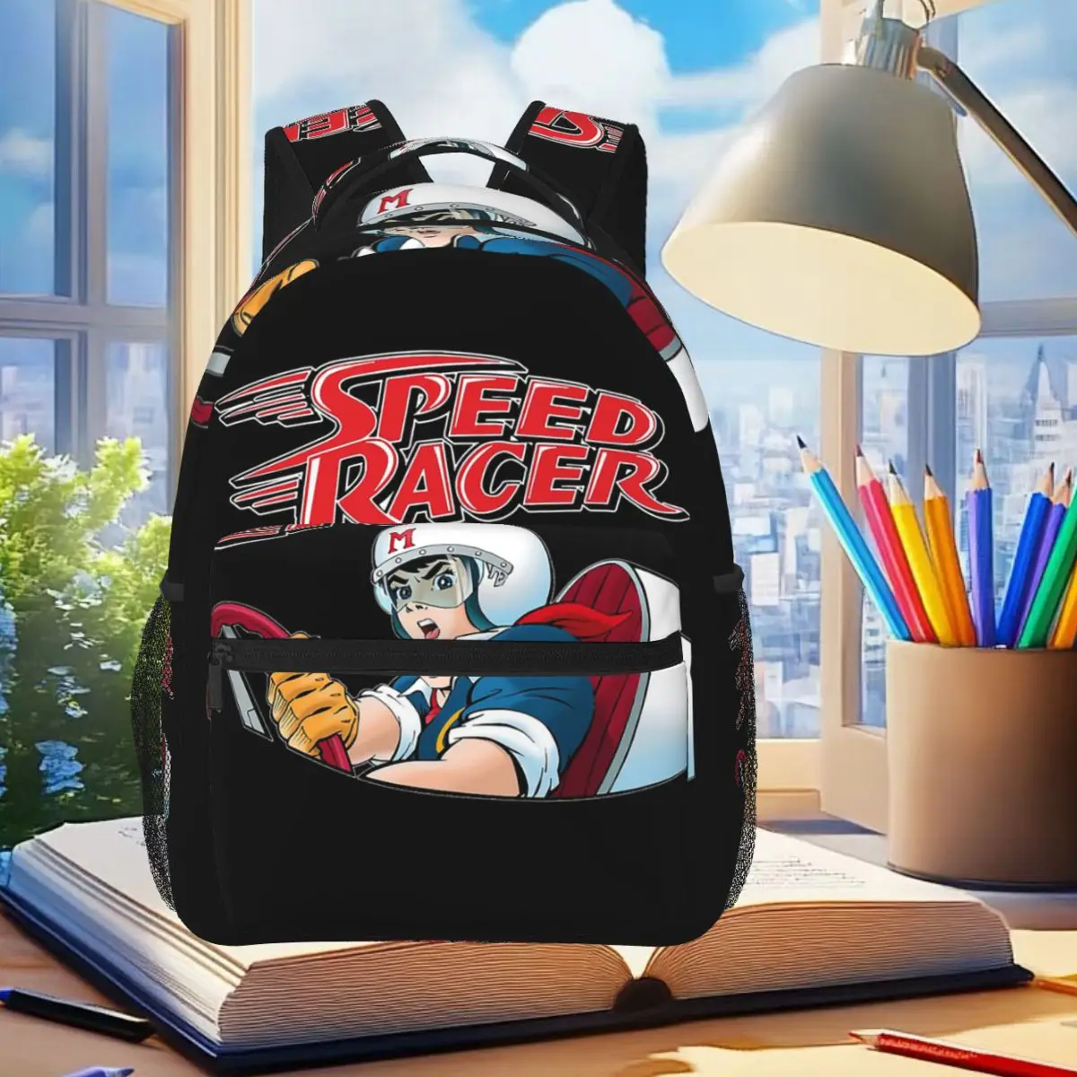 Speed Racer Backpack Student Boys Girls BookBag Children School Bag Laptop Shoulder Bags for Men Women