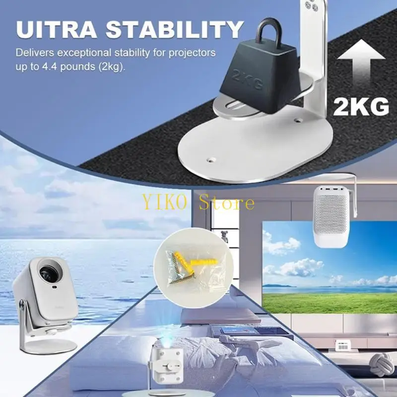 K32C Projector Stand Stand Portable Desk Stand 360 درجة دوران قابل للتعديل #3