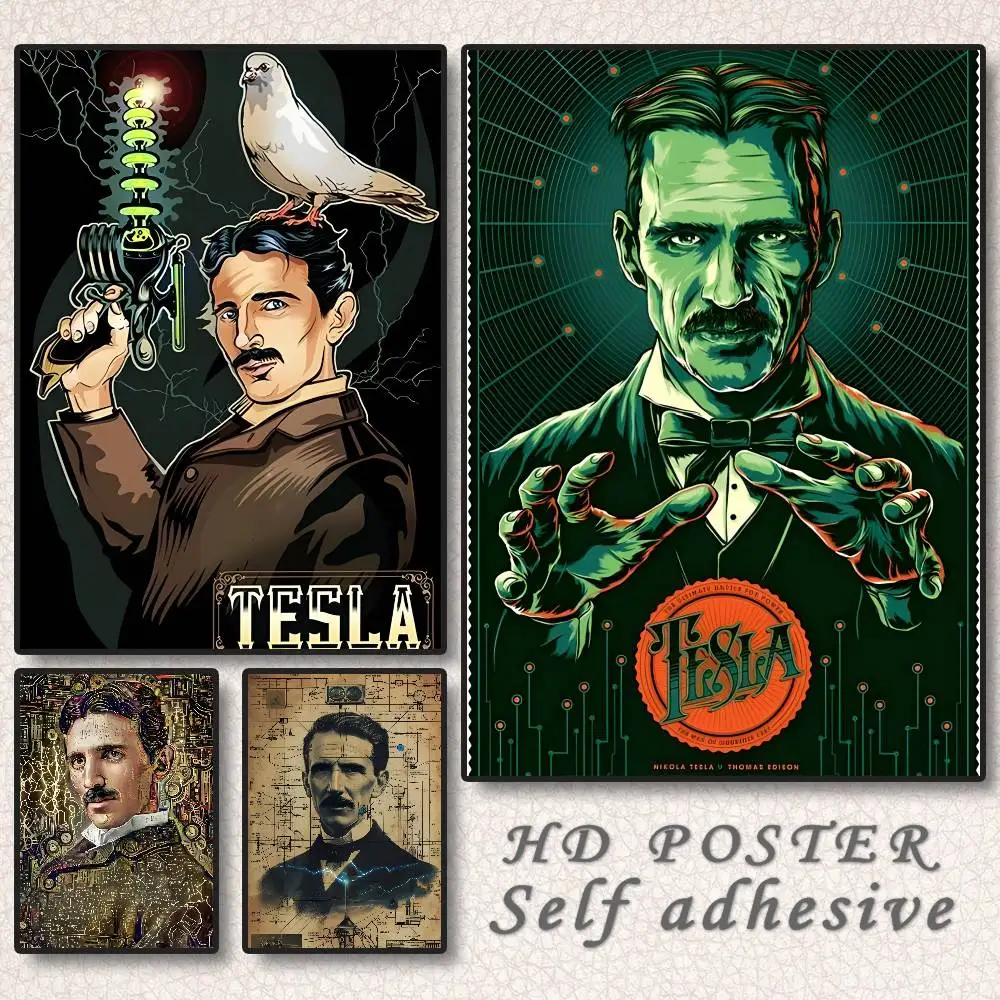 العالم الشهير الناس نيكولا تسلا-T المشارك قماش اللوحة المشارك مع يطبع غرفة نوم المنزل غرفة المعيشة الديكور هدية