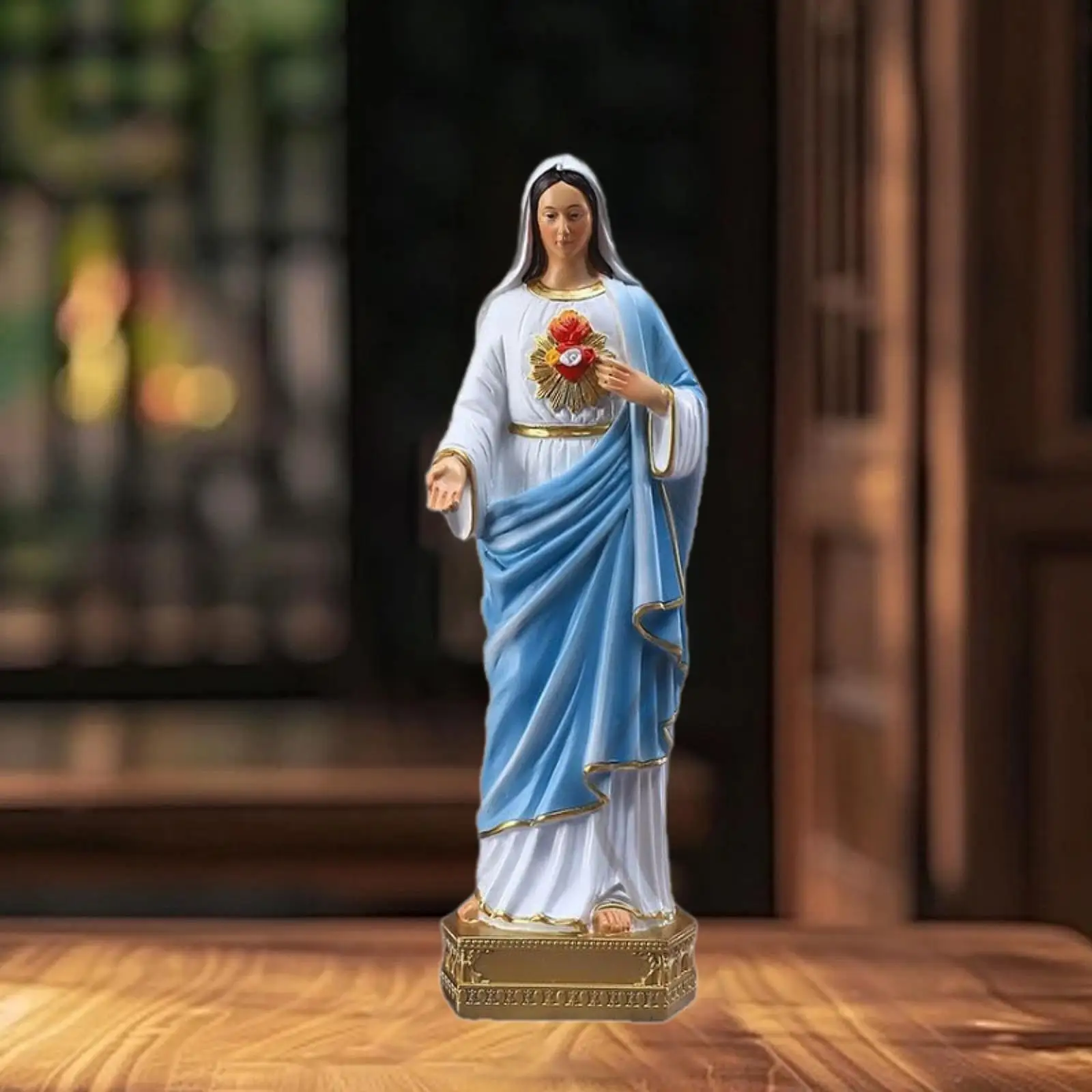 

Holy Mary Figurine Artwork Resin Ornament for Living Room TV Cabinet Bedroom