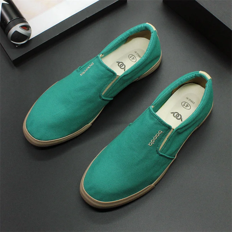 A pedal the new spring and summer 2023 breathable canvas shoes casual shoes big yards men\'s shoes joker flat sandals package mai