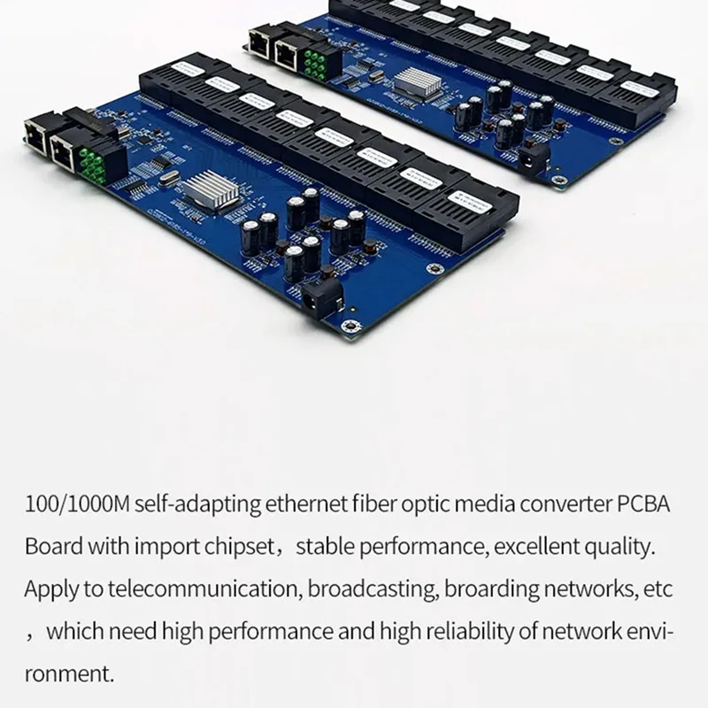 Gigabit Ethernet Fiber Switch Media Converter 8 Fiber Port 2 RJ45 Fiber Port Optical Transceiver 20KM SC Single Mode