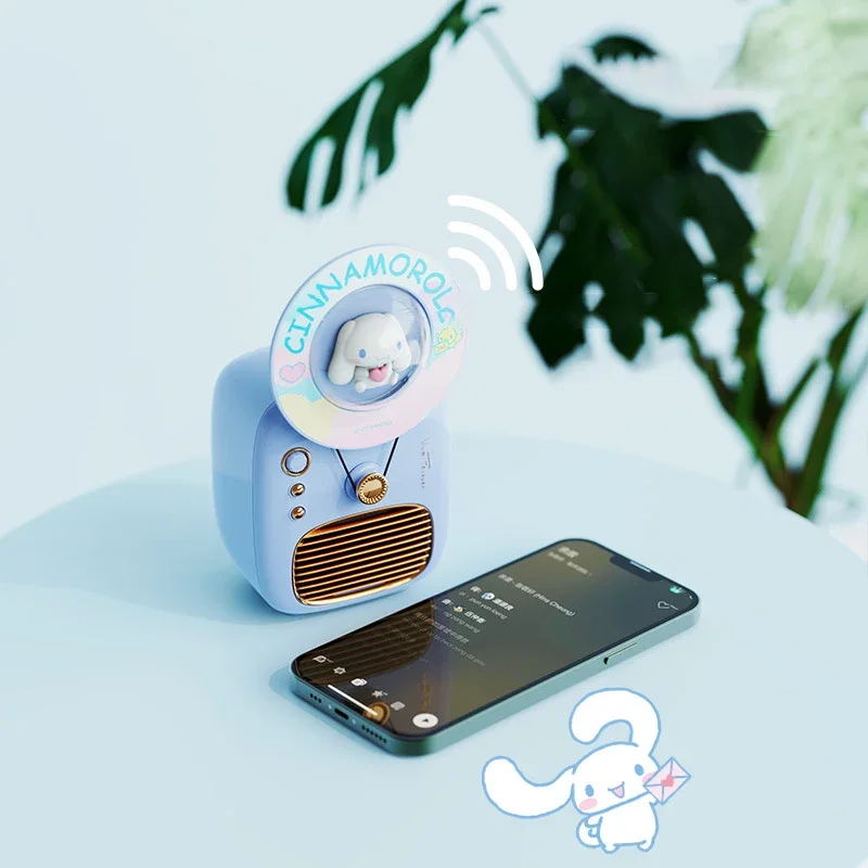 Kawaii Kuromi Cinnamoroll Retro Wireless Bluetooth Speaker Cute Small Desktop Vinyl Record Portable Bluetooth Speaker Girls Gift