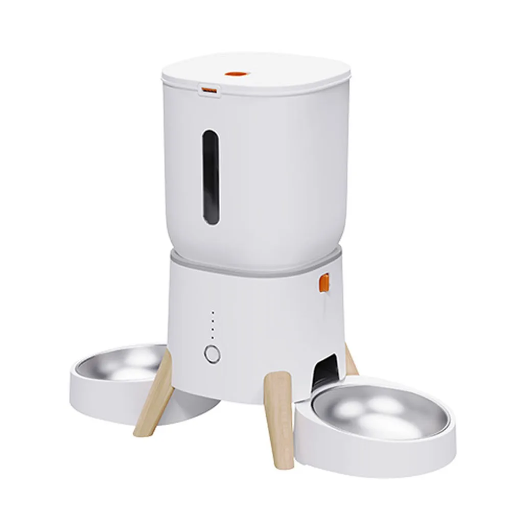 

5L Portable Charge Automatic Dual Bowl Pet Feeder-Food-Grade Stainless Steel WiFi APP Control IPX4 Waterproof for Cats Dogs