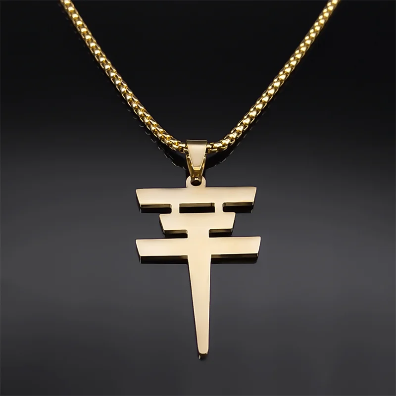 German Rock Music Band Tokio Hotel Pendant Necklace for Women Men Stainless Steel Gold Color Symbol Chain Jewelry collar N2665-2