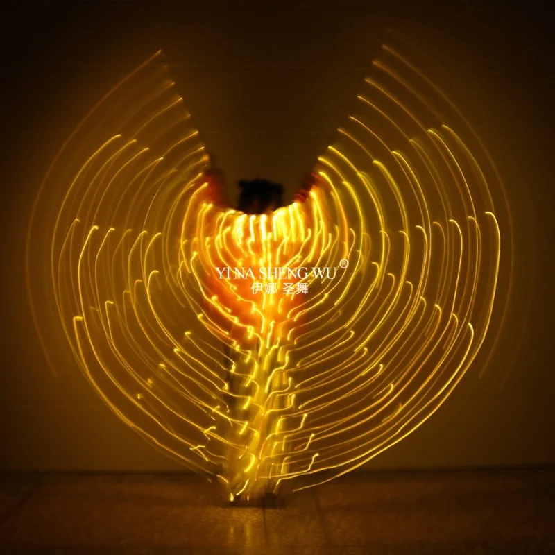 2018 أحدث الأطفال LED أجنحة أزياء الرقص الشرقي 360 المرحلة المصرية أداء الاطفال DJ LED أجنحة