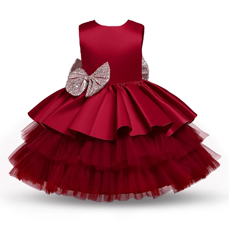 Kids Dress For Girls Christmas New Year Princess Eleagnt Party Tutu Prom Dresses Children Wedding Evening Bowknot Gown 1-5 Years