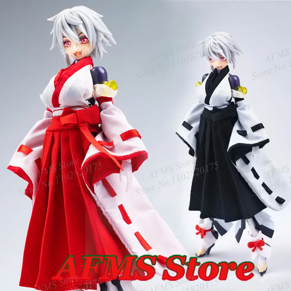 1/12 Scale Mobile Suit Girl Kimono Witch Uniform Backless Vest Tops Pleated Skirt Set For 6Inch Women Soldier Action Figure Body